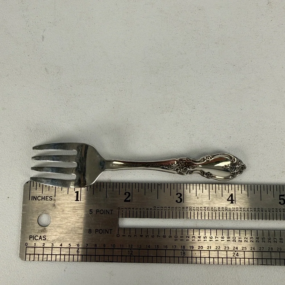 Oneida Community Stainless Silverware Baby Infant Fork & Spoon Set Louisiana